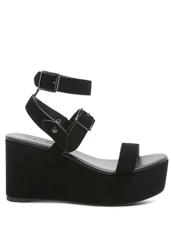 RAG&amp;CO PORTIA LEATHER WEDGE SANDAL by Rag Company | Fleurcouture