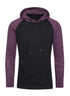 Raglan Long Sleeves Light Weight Hoodie Black/Burgundy S by Generation XYZ | Fleurcouture