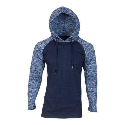 Raglan Long Sleeves Light Weight Hoodie Charcoal/Navy Strip S by Generation XYZ | Fleurcouture