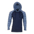 Raglan Long Sleeves Light Weight Hoodie Charcoal/Navy Strip S by Generation XYZ | Fleurcouture