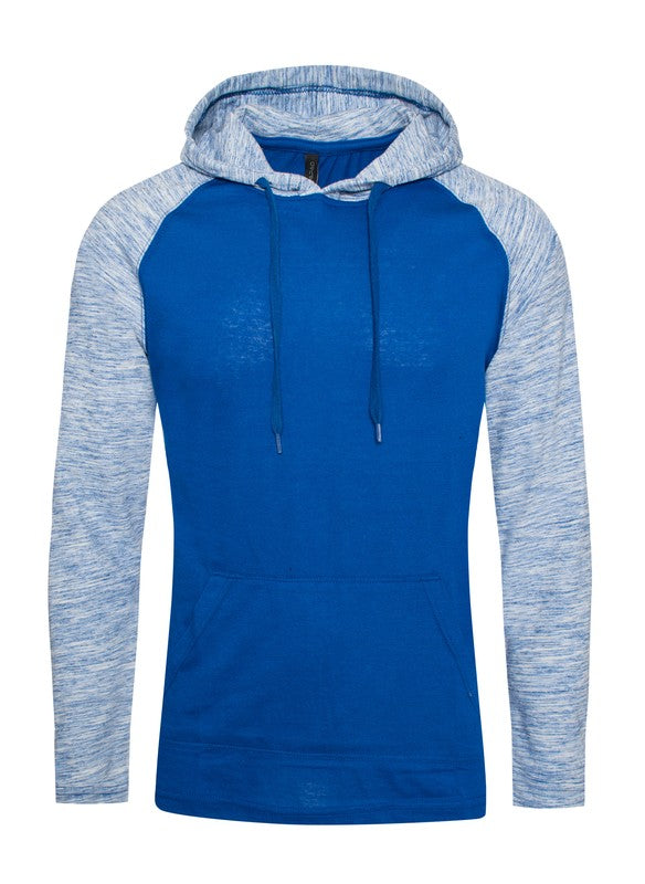 Raglan Long Sleeves Light Weight Hoodie Royal/Blue Inject S by Generation XYZ | Fleurcouture