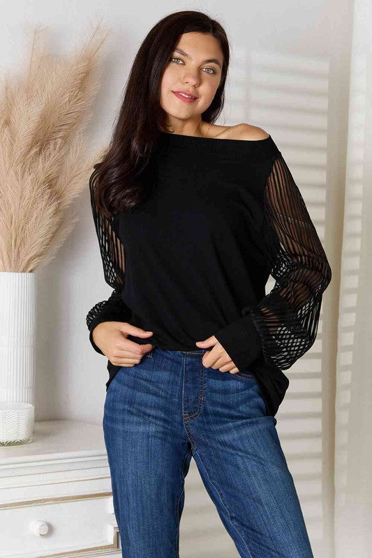 Raglan Sleeve Top Black S by ClaudiaG Collection | Fleurcouture