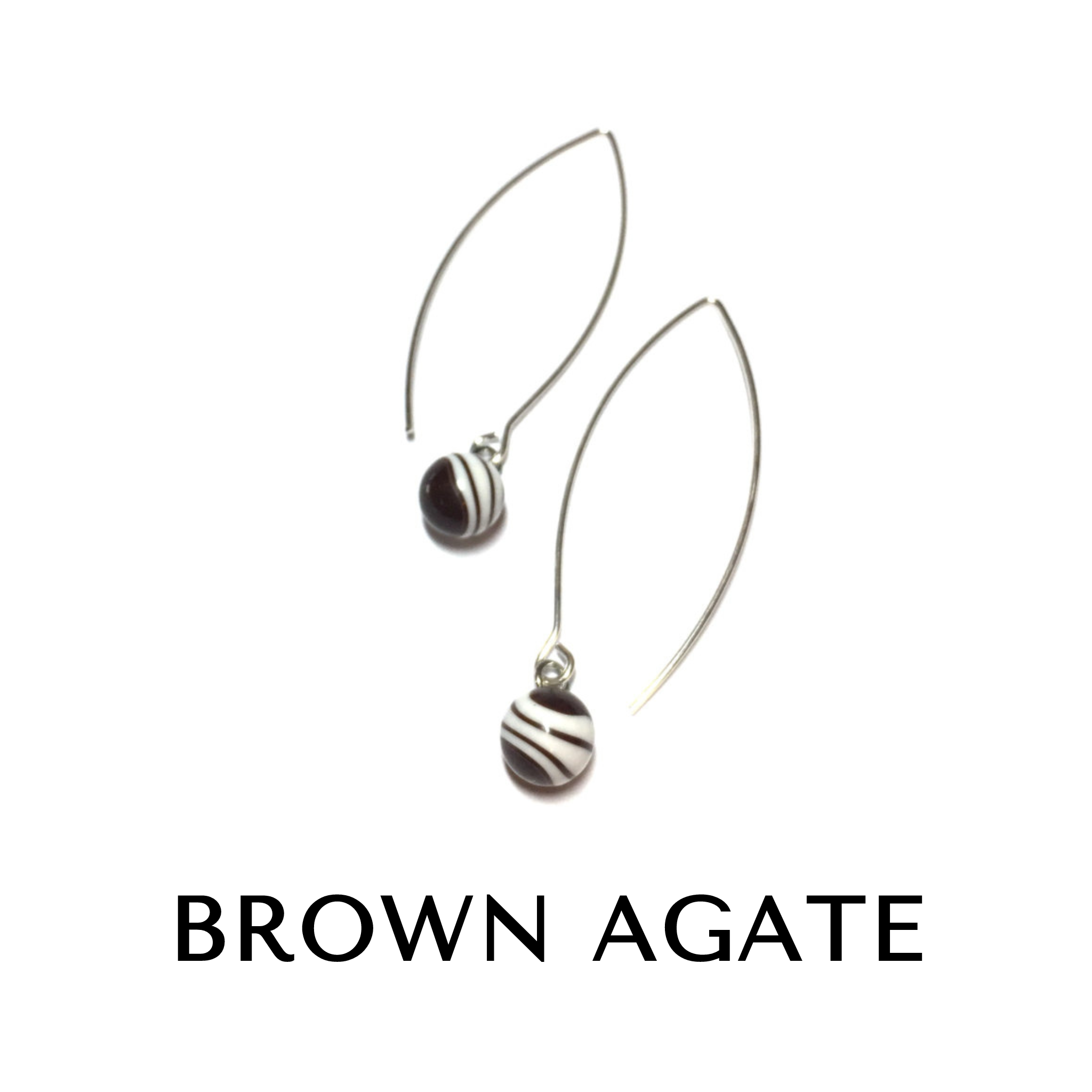 RainDrop Earrings gold Brown Agate Rain Drop Earrings by Leetie Lovendale | Fleurcouture