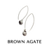 RainDrop Earrings gold Brown Agate Rain Drop Earrings by Leetie Lovendale | Fleurcouture