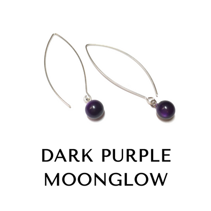 RainDrop Earrings gold Dark Purple Moonglow Rain Drop Earrings by Leetie Lovendale | Fleurcouture