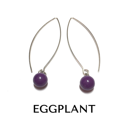 RainDrop Earrings gold Eggplant Rain Drop Earrings by Leetie Lovendale | Fleurcouture