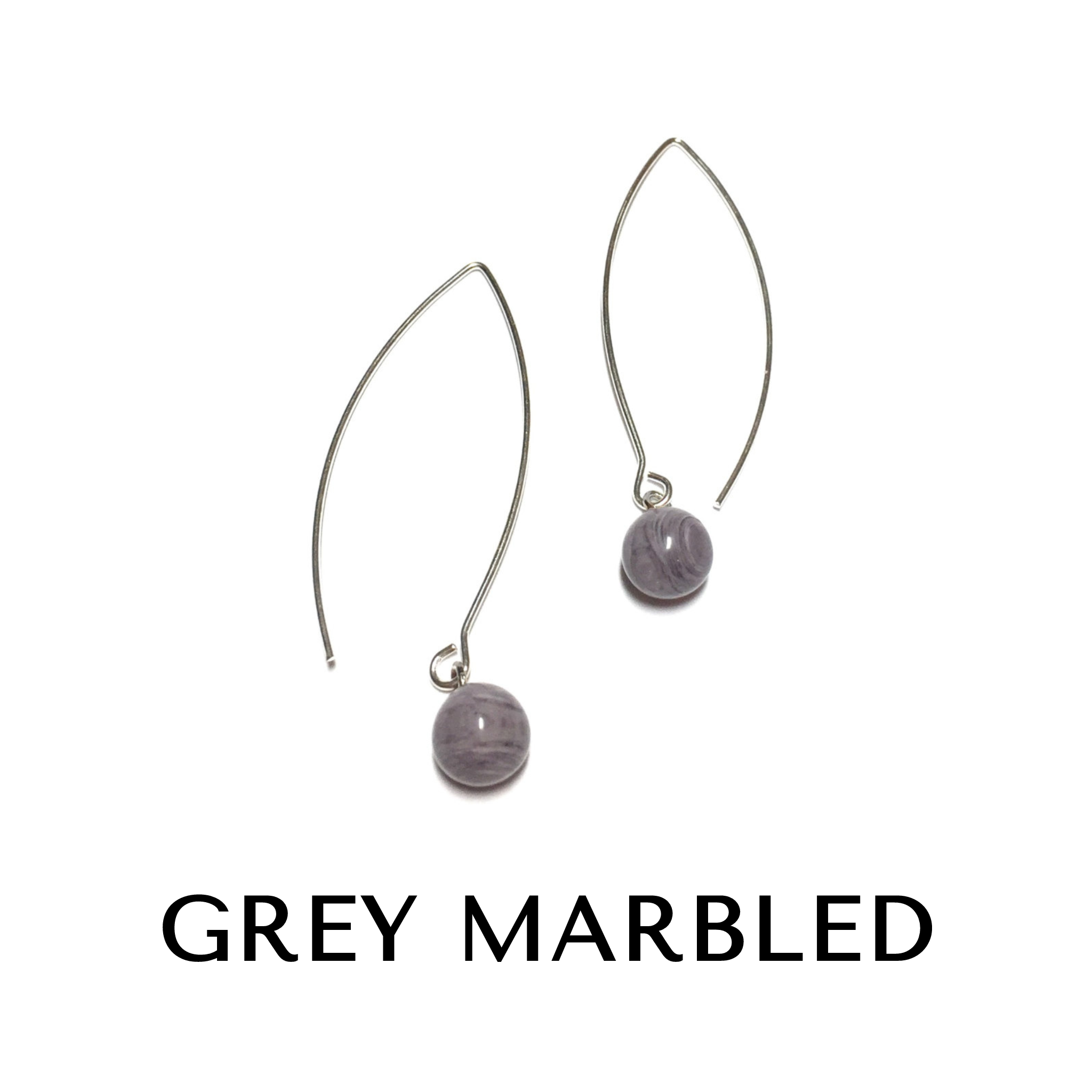 RainDrop Earrings gold Grey Marbled Rain Drop Earrings by Leetie Lovendale | Fleurcouture