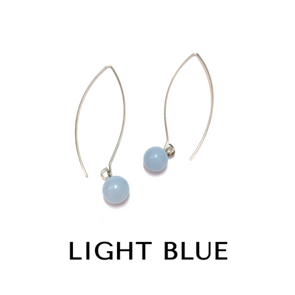 RainDrop Earrings gold Light Blue Rain Drop Earrings by Leetie Lovendale | Fleurcouture