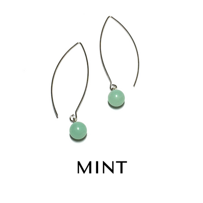 RainDrop Earrings gold Mint Rain Drop Earrings by Leetie Lovendale | Fleurcouture