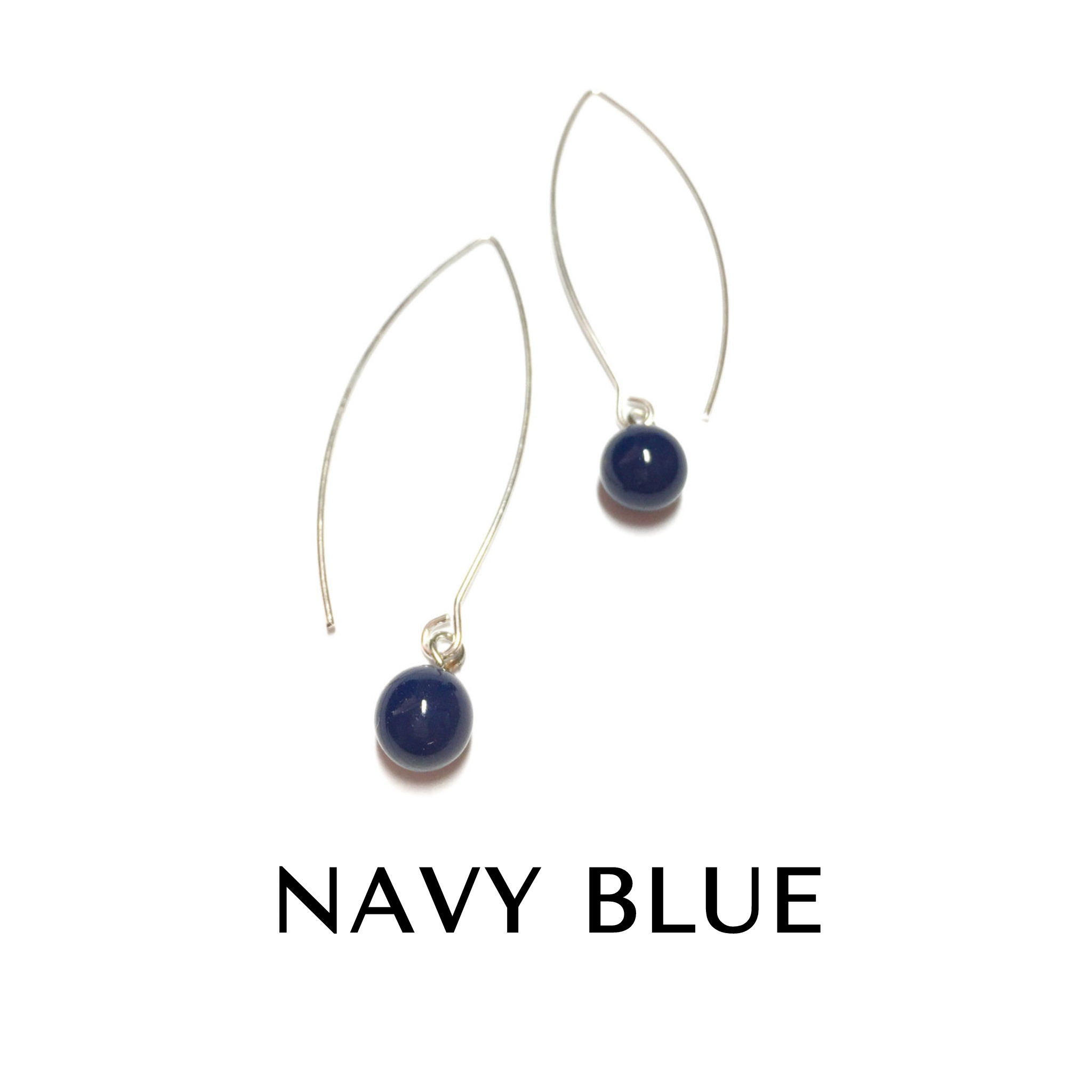 RainDrop Earrings gold Navy Rain Drop Earrings by Leetie Lovendale | Fleurcouture
