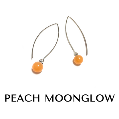 RainDrop Earrings gold Peach Moonglow Rain Drop Earrings by Leetie Lovendale | Fleurcouture