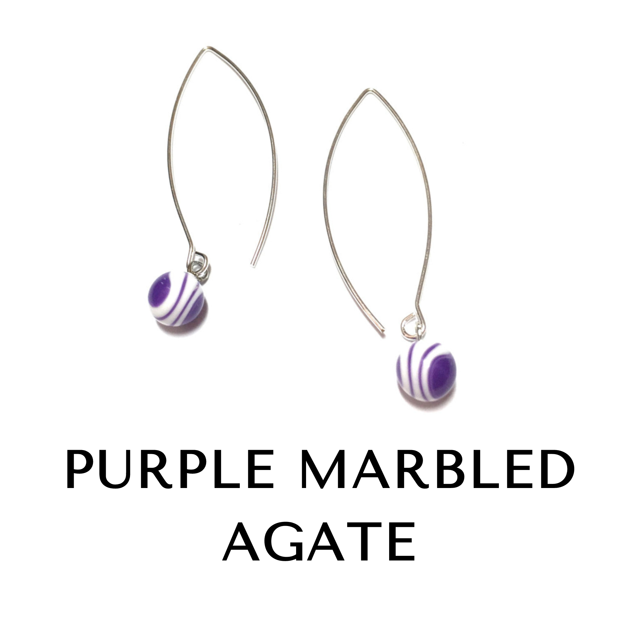 RainDrop Earrings gold Purple Agate Rain Drop Earrings by Leetie Lovendale | Fleurcouture