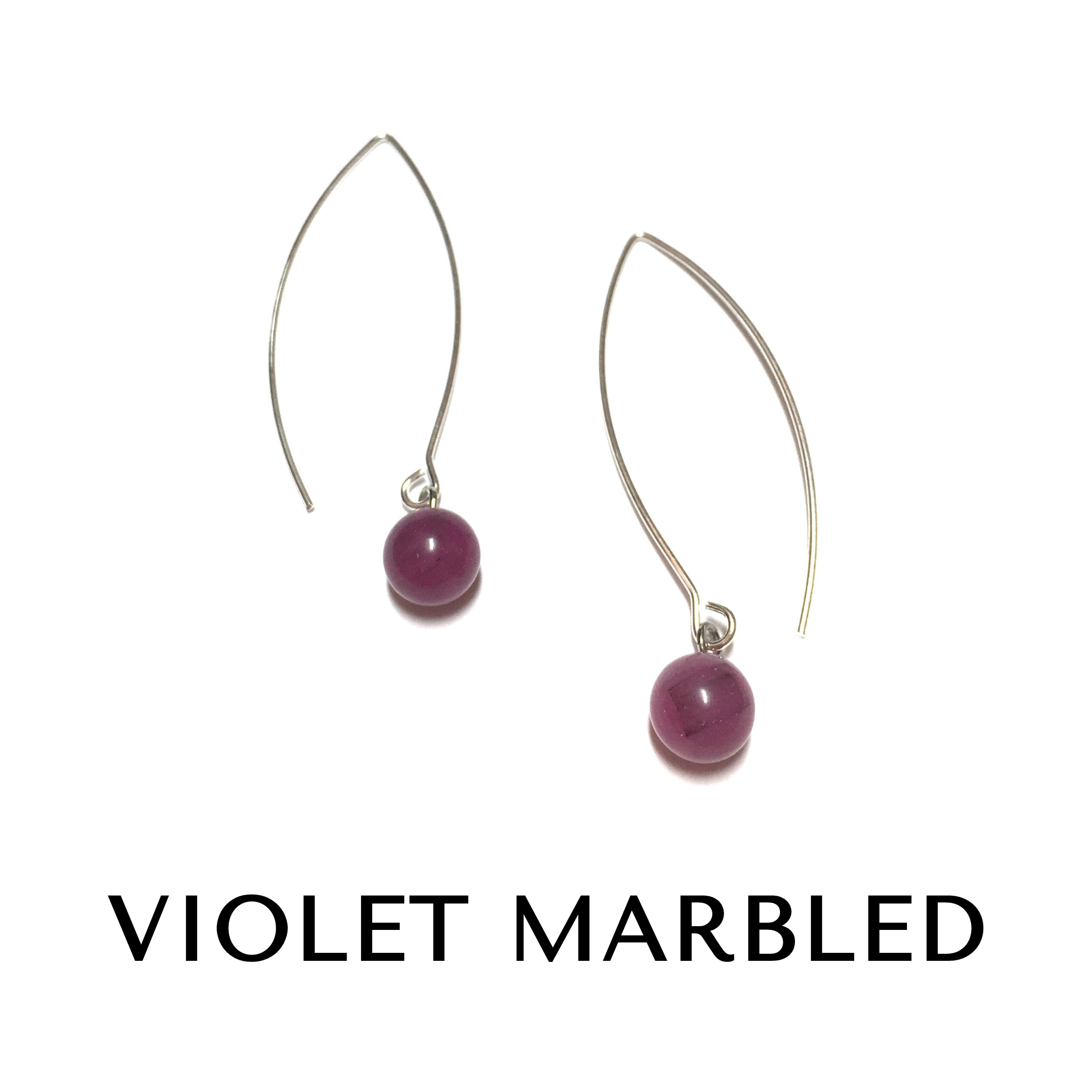 RainDrop Earrings gold Violet Marbled Rain Drop Earrings by Leetie Lovendale | Fleurcouture