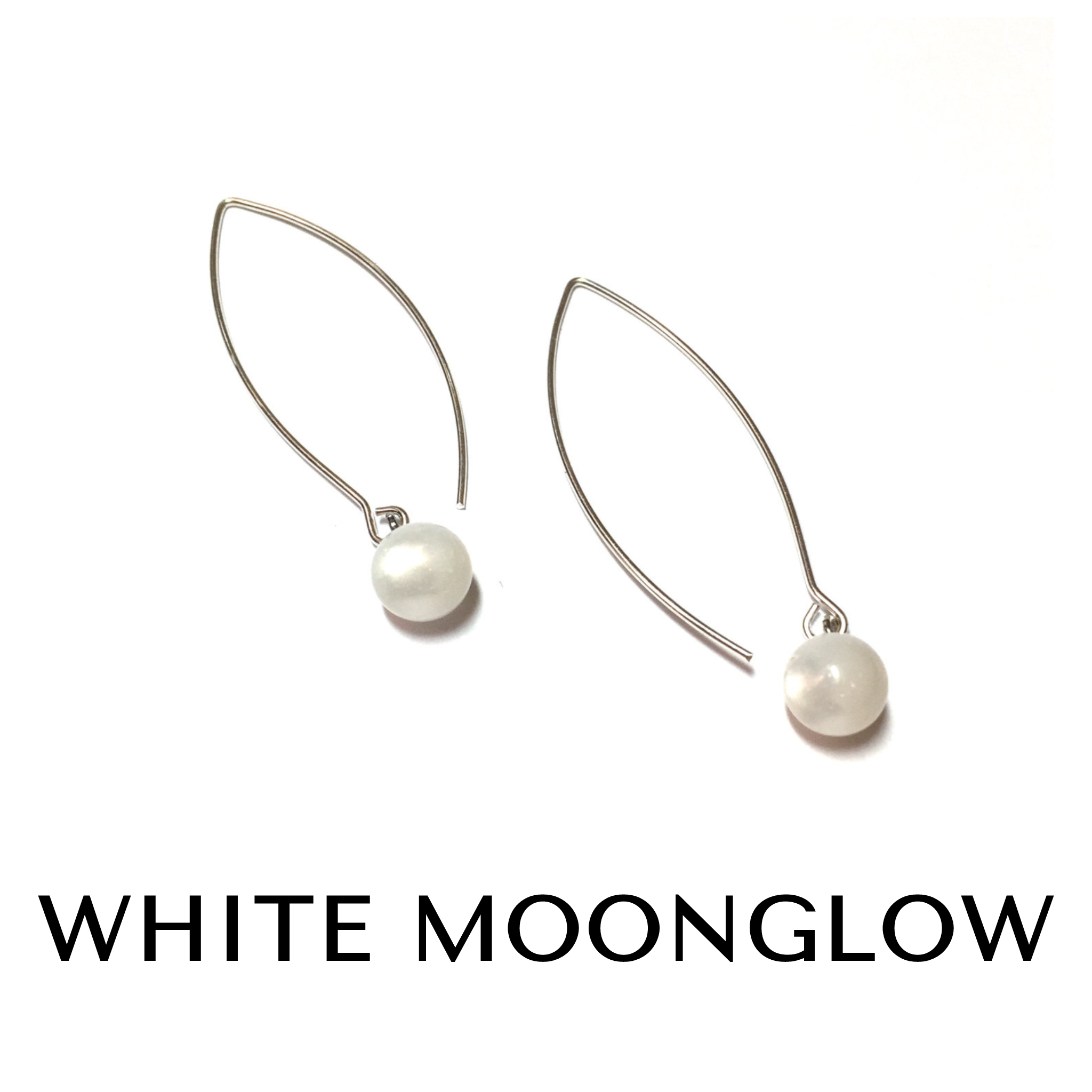 RainDrop Earrings gold White Moonglow Rain Drop Earrings by Leetie Lovendale | Fleurcouture