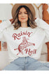 RAISIN HELL GRAPHIC SWEATSHIRT PLUS SIZE WHITE 1X by ALPHIA | Fleurcouture