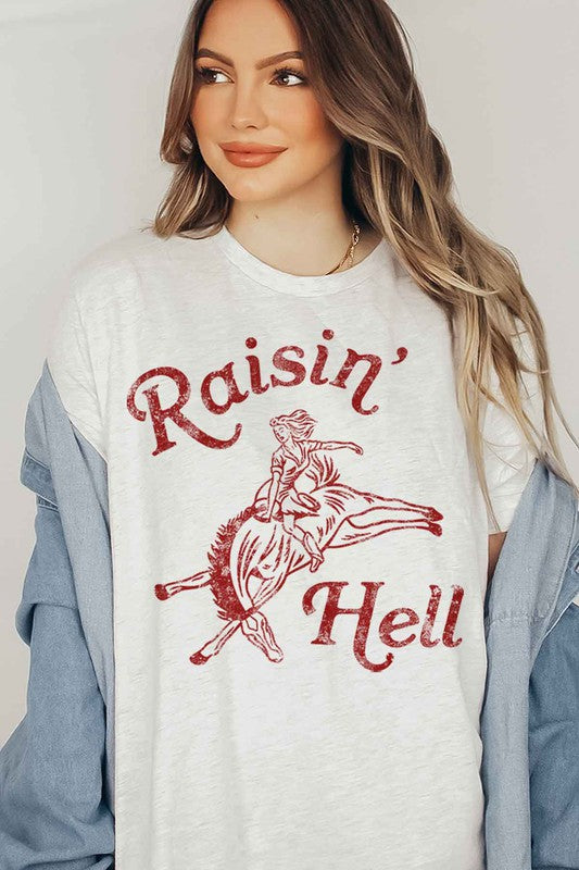 RAISIN HELL T-SHIRT PLUS SIZE ASH 1X by ALPHIA | Fleurcouture