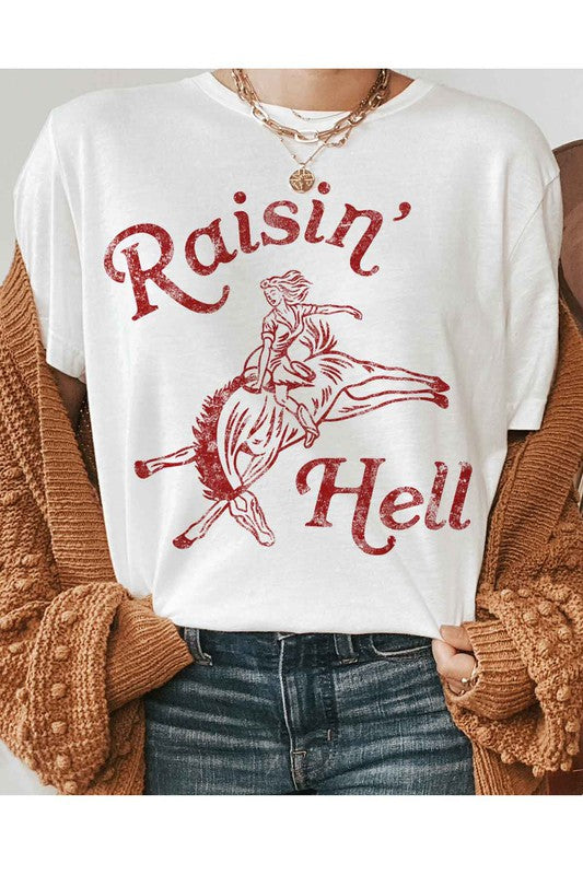 RAISIN HELL T-SHIRT PLUS SIZE WHITE 1X by ALPHIA | Fleurcouture