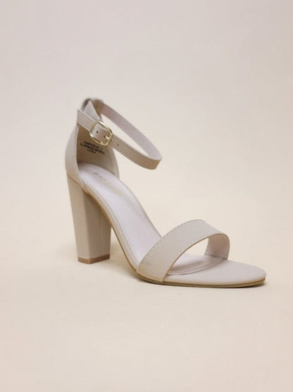 RAMPAGE-04-ANKLE STRAP HIGH HEELS NUDE 5.5 by Let&