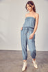 Raw Edge Detail Tube Jumpsuit BLUE HAZE S by Mustard Seed | Fleurcouture