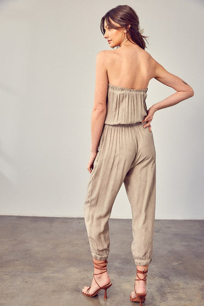 Raw Edge Detail Tube Jumpsuit by Mustard Seed | Fleurcouture