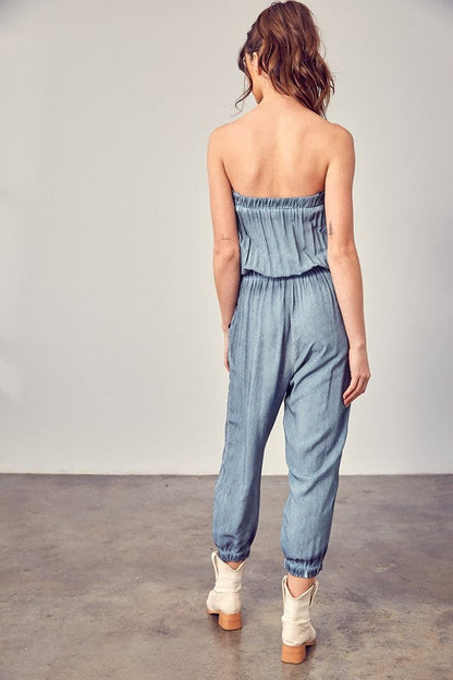 Raw Edge Detail Tube Jumpsuit by Mustard Seed | Fleurcouture