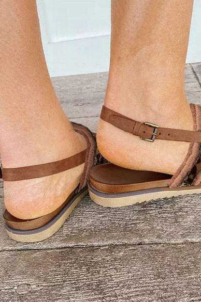 Raw Hem Leopard Clip Toe Sandals Leopard Shoes &amp; Bags by Fleurcouture | Fleurcouture