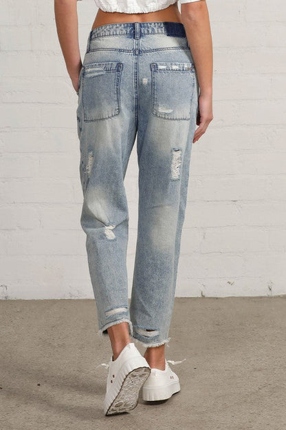 RAW HEM PATCHED JEANS LIGHT by Insane Gene | Fleurcouture