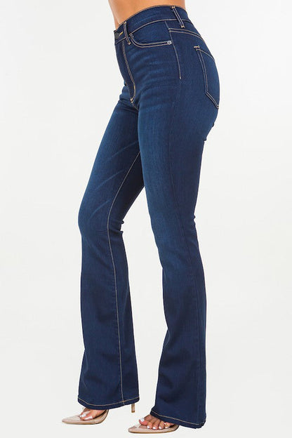 Raya Boot Cut Jean in Dark Denim Dark Wash by GJG Denim | Fleurcouture