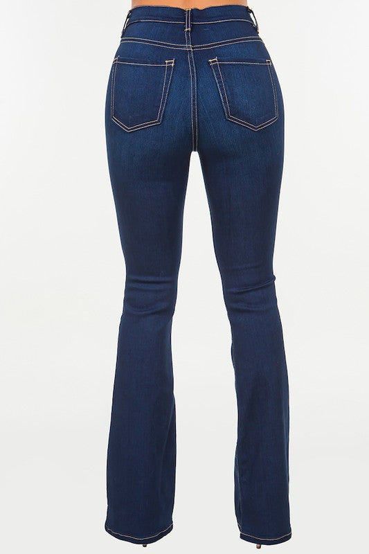 Raya Boot Cut Jean in Dark Denim Dark Wash by GJG Denim | Fleurcouture