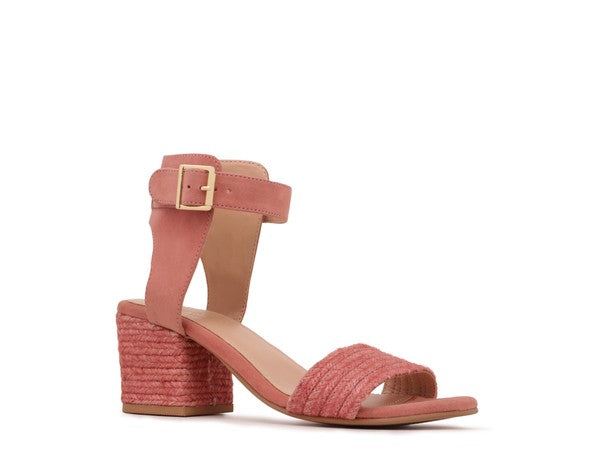 RAYNA BLUSH BRAIDED JUTE STRAP AND SUEDE SANDAL Blush 5 by Rag Company | Fleurcouture