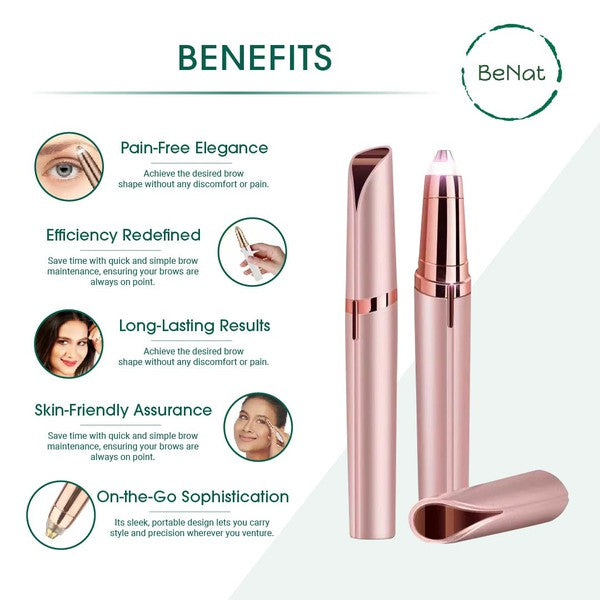 Rechargeable Eyebrow Hair Remover As shown One Size by BeNat | Fleurcouture