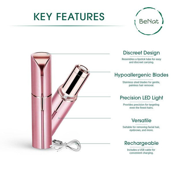 Rechargeable Facial Hair Remover As shown One Size by BeNat | Fleurcouture