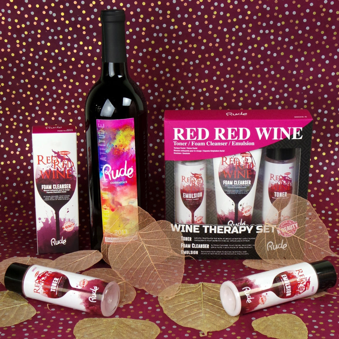 Red Red Wine - Wine Therapy Set Skincare Sets by Rude Cosmetics | Fleurcouture