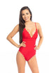 RED SCALLOP ONE PIECE SWIMSUIT Red S by Beach Joy Bikini | Fleurcouture