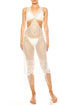 Relaxing Crochet with Tinsel Bottom Mid Cutout Cov White S by Mermaid Swimwear | Fleurcouture