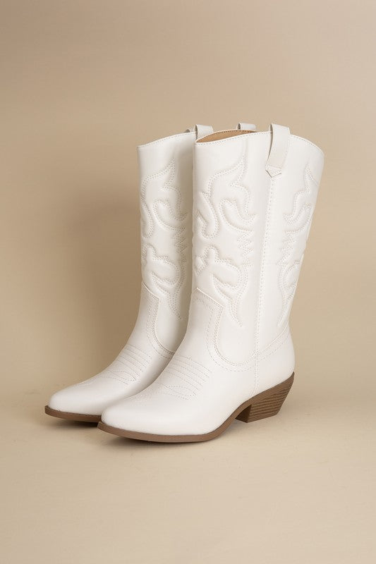 Rerun Western Boots WHITE 5.5 by Fortune Dynamic | Fleurcouture