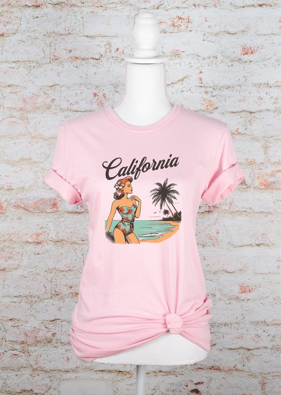 Retro California Graphic Tee PInk 2X by Ocean and 7th | Fleurcouture