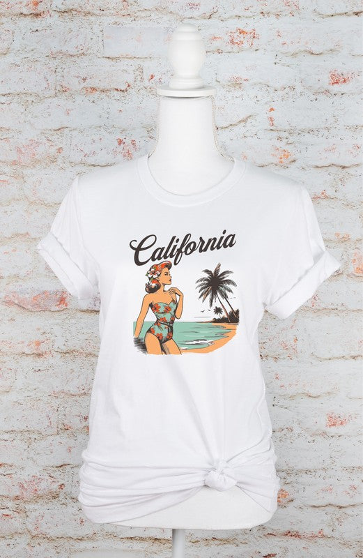 Retro California Graphic Tee White 2X by Ocean and 7th | Fleurcouture