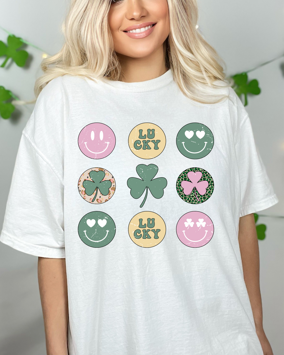 RETRO LUCKY SHAMROCK TEE (COMFORT COLORS) by LL | Fleurcouture