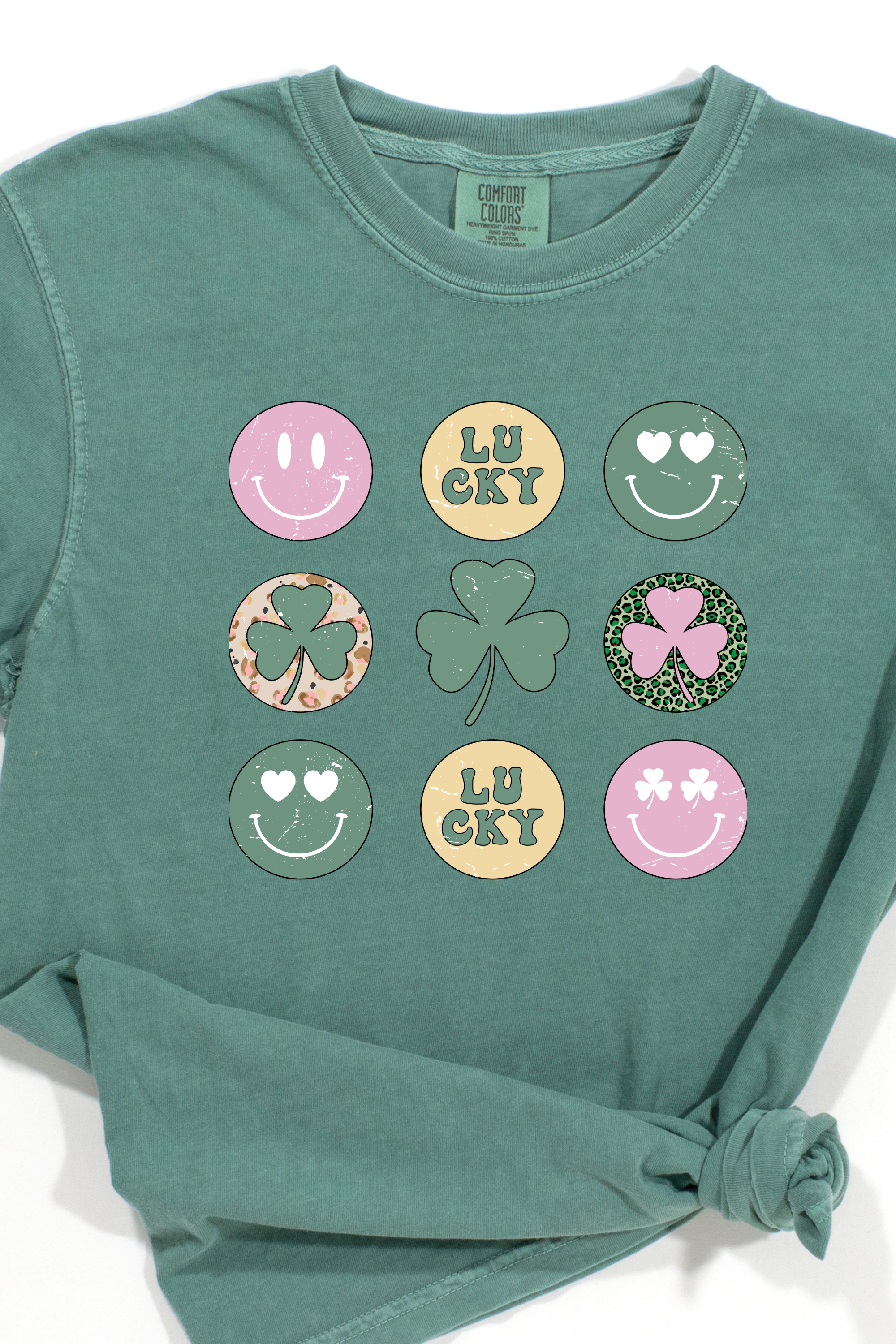 RETRO LUCKY SHAMROCK TEE (COMFORT COLORS) by LL | Fleurcouture