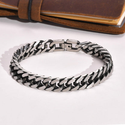 retro simple style chains print stainless steel men&