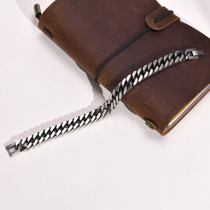 retro simple style chains print stainless steel men&