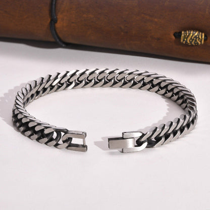 retro simple style chains print stainless steel men&