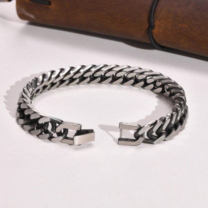 retro simple style chains print stainless steel men&