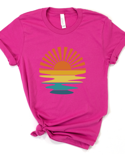 RETRO SUNSET TEE (BELLA CANVAS) by LL | Fleurcouture