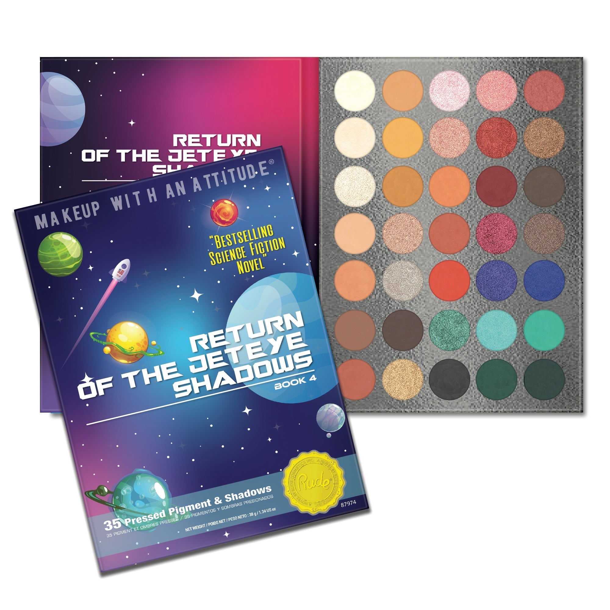 Return of the Jet Eyeshadow 35 Eyeshadow Palette - Book 4 Eyeshadow Palettes by Rude Cosmetics | Fleurcouture