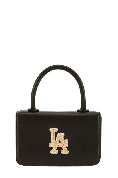 Rhinestone LA Charm Cross Body Bag BLACK OS by ICCO ACCESSORIES | Fleurcouture