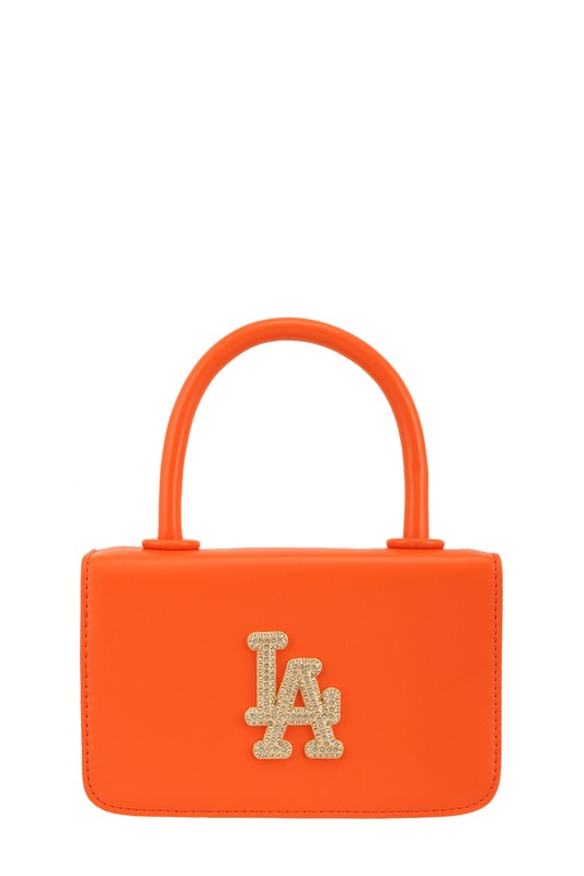 Rhinestone LA Charm Cross Body Bag ORANGE OS by ICCO ACCESSORIES | Fleurcouture