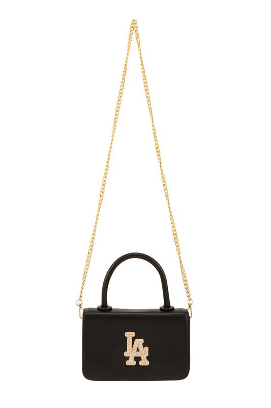 Rhinestone LA Charm Cross Body Bag OS by ICCO ACCESSORIES | Fleurcouture