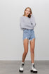 RHINESTONE PREMIUM DENIM SHORTS LIGHT BLUE WASH XS by Insane Gene | Fleurcouture